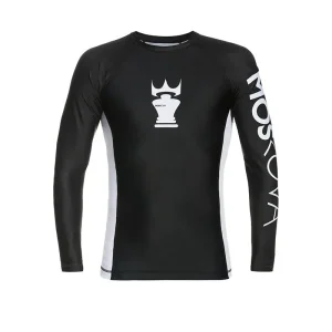 2022 Rashguard Moskova Training Top- Manga Larga- Negro Blanco